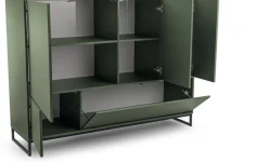 Komody></noscript>Stolar Pojemna elegancka komoda 160 cm do salonu zielona GENEWA zielony