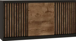 Komody>BROMARKT Pojemna komoda przesuwna do sypialni z lamelami 180 cm LOFT