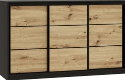 Komody>BROMARKT Pojemna komoda przesuwna 160 cm z szufladami LOFT dąb artisan