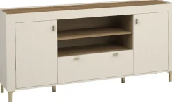 Zestawy Mebli Do Sypialni|Zestawy Mebli Do Salonu>DOLMAR Pojemna komoda z drzwiami i szufladą 177 cm MISTY cashmere kaszmir