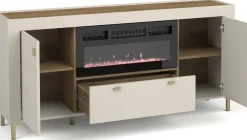 Zestawy Mebli Do Sypialni|Zestawy Mebli Do Salonu>DOLMAR Pojemna komoda z kominkiem grzewczym 177 cm MISTY kaszmir