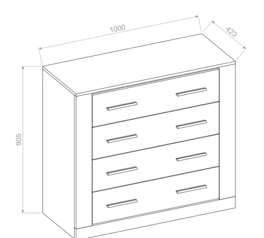 Zestawy Mebli Do Sypialni|Komody>lenart. Pojemna komoda z szufladami do sypialni 100 cm IDEA