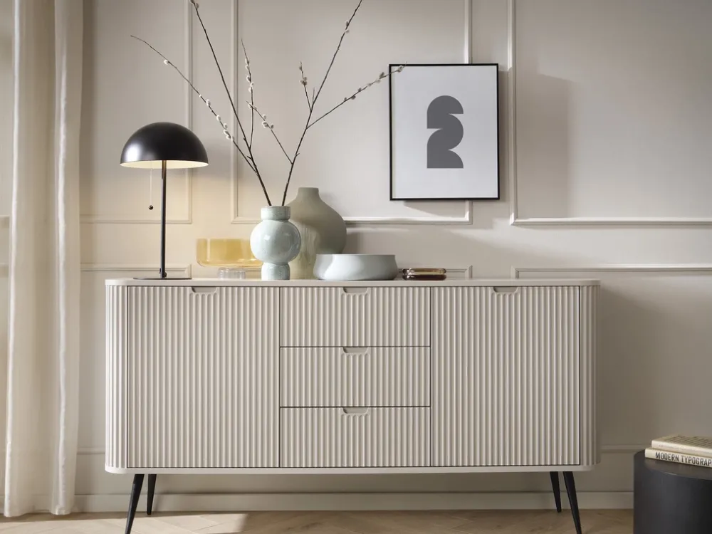 Zestawy Mebli Do Salonu|Komody>PIASKI Pojemna komoda z szufladami 168 cm do salonu ZENIT kaszmir