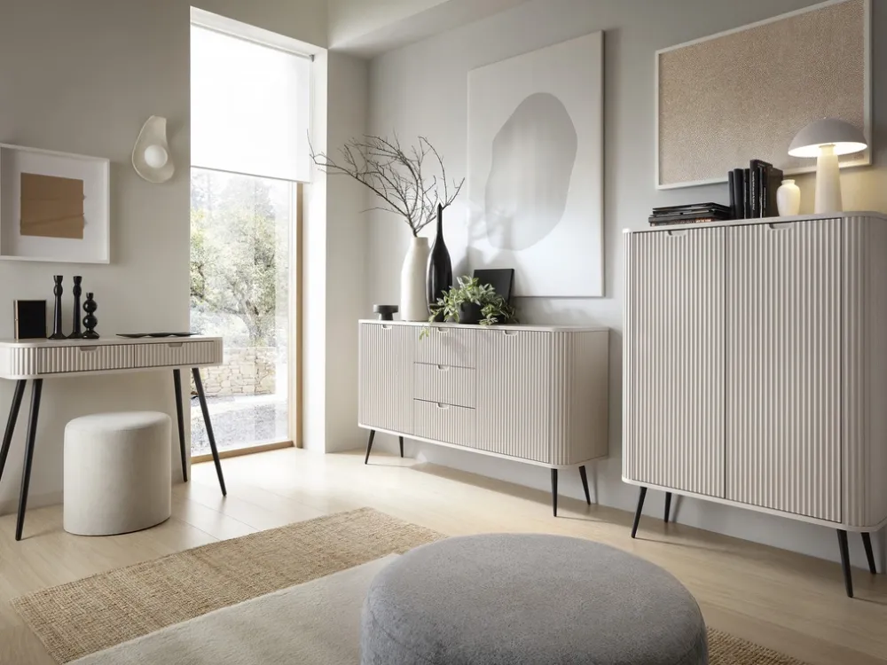 Zestawy Mebli Do Salonu|Komody>PIASKI Pojemna komoda z szufladami 168 cm do salonu ZENIT kaszmir