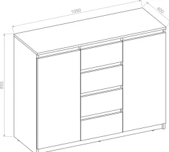 Zestawy Mebli Do Sypialni|Komody></noscript>lenart. Pojemna komoda z szufladami do sypialni IDEA