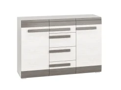 Zestawy Mebli Do Sypialni|Zestawy Mebli Do Salonu>ML Meble Pojemna nowoczesna komoda z szufladami 138 cm BLANCO