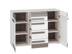 Zestawy Mebli Do Sypialni|Zestawy Mebli Do Salonu>ML Meble Pojemna nowoczesna komoda z szufladami 138 cm BLANCO