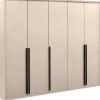 Zestawy Mebli Do Przedpokoju|Szafy Do Przedpokoju>Stolar Pojemna pięciodrzwiowa szafa uchylna 255 cm beż piaskowy GENEWA