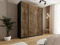 Szafy Trzydrzwiowe|Szafy Przesuwne></noscript>BROMARKT Pojemna szafa przesuwna 200 cm GOLD NEW MAX lefkas