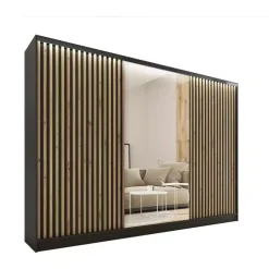 Zestawy Mebli Do Przedpokoju|Szafy Trzydrzwiowe>BROMARKT Pojemna szafa przesuwna z lustrem LOFT 280 cm