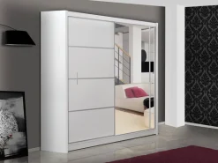 Szafy Dwudrzwiowe|Szafy Do Przedpokoju></noscript>Stolar Pojemna szafa przesuwna z lustrem 180 cm VOTIS dąb sonoma