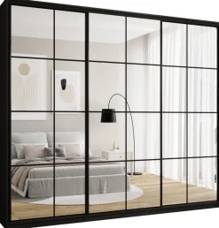 Zestawy Mebli Do Przedpokoju|Szafy Trzydrzwiowe>BROMARKT Pojemna szafa przesuwna z lustrem 280 cm do sypialni OPTICA MAX