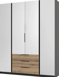 Szafy Młodzieżowe|Szafy Otwierane>Lempert Pojemna szafa z lustrem i szufladami 200 cm do sypialni KARAT