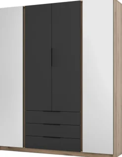 Szafy Młodzieżowe|Szafy Otwierane>Lempert Pojemna szafa z lustrem i szufladami do sypialni 200 cm KARAT
