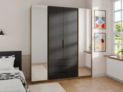 Szafy Młodzieżowe|Szafy Otwierane></noscript>Lempert Pojemna szafa z lustrem i szufladami do sypialni 200 cm KARAT