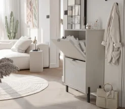 Szafki Na Buty>Stolar Pojemna szafka na buty do przedpokoju 100 cm CALISSA beż piaskowy