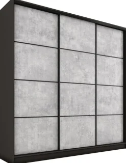 Zestawy Mebli Do Przedpokoju|Szafy Trzydrzwiowe>BROMARKT Pojemna trzydrzwiowa szafa przesuwna 200 cm LOFT MAX