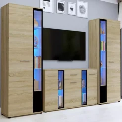 Meblościanki>Meblohand Pojemne meble do salonu CUBE XL dąb sonoma