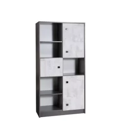 Zestawy Mebli Młodzieżowych>JUREK Pojemny regał z drzwiczkami uchylnymi o szerokości 80 cm meble młodzieżowe TOM