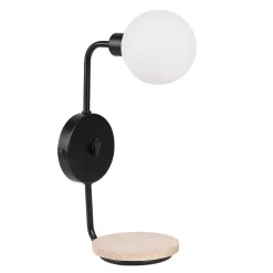 Oświetlenie Sypialni|Oświetlenie Salonu>Candellux Lighting PONIO LAMPA KINKIET CZARNY 1X25W G9 KLOSZ BIAŁY