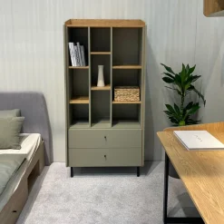 Regały Na Książki|Meble Młodzieżowe></noscript>MEBLAR Półotwarty regał 80 cm na książki do pokoju nastolatka ALDENO