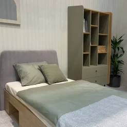 Regały Na Książki|Meble Młodzieżowe></noscript>MEBLAR Półotwarty regał 80 cm na książki do pokoju nastolatka ALDENO