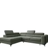 Narożniki>NEXT COLLECTION Praktyczna kanapa rogowa w stylu nowoczesnym PAULLETTO funkcja spania wysokie nóżki
