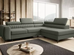 Narożniki></noscript>NEXT COLLECTION Praktyczna kanapa rogowa w stylu nowoczesnym PAULLETTO funkcja spania wysokie nóżki