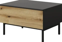 Ławy I Stoliki>LASKI Prostokątny stolik kawowy w loftowym stylu z szufladą 80 cm LARINO
