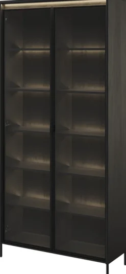 Zestawy Mebli Do Salonu|Witryny></noscript>lenart. Przeszklona witryna na książki do salonu 90 cm TREND czarny