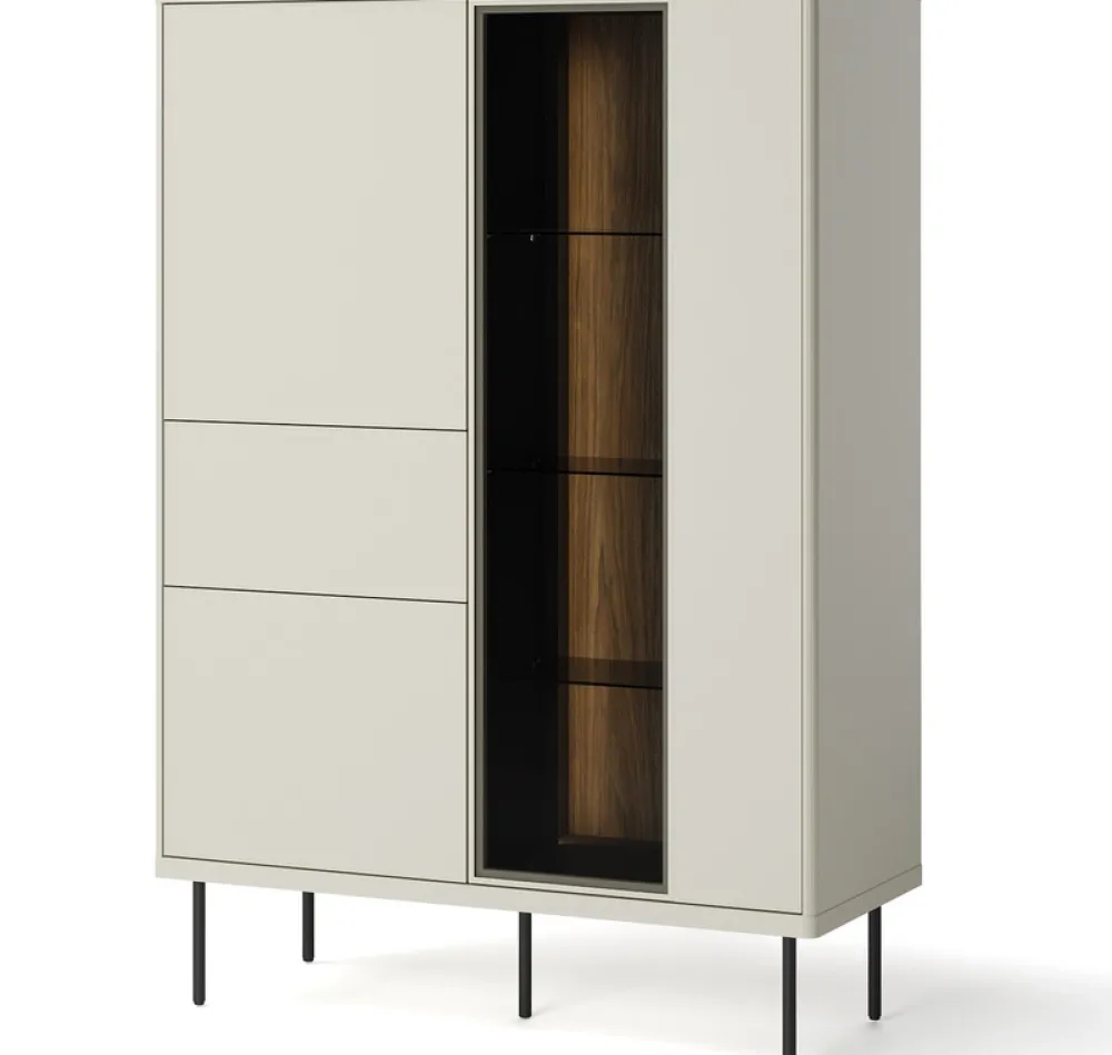 Zestawy Mebli Do Salonu|Witryny>lenart. Półwitryna do salonu 99 cm na nóżkach EPIRO z oświetleniem