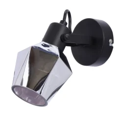 Oświetlenie Przedpokoju|Oświetlenie Jadalni></noscript>Candellux Lighting Randi lampa kinkiet czarny matowy 1x15w e14 klosz dymiony