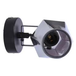 Oświetlenie Przedpokoju|Oświetlenie Jadalni></noscript>Candellux Lighting Randi lampa kinkiet czarny matowy 1x15w e14 klosz dymiony