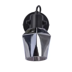 Oświetlenie Przedpokoju|Oświetlenie Jadalni></noscript>Candellux Lighting Randi lampa kinkiet czarny matowy 1x15w e14 klosz dymiony