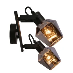 Oświetlenie Przedpokoju|Oświetlenie Jadalni></noscript>Candellux Lighting Randi lampa sufitowa listwa czarny matowy 2x15w e14 klosz dymiony