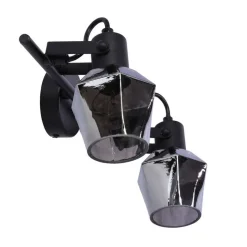 Oświetlenie Przedpokoju|Oświetlenie Jadalni></noscript>Candellux Lighting Randi lampa sufitowa listwa czarny matowy 2x15w e14 klosz dymiony