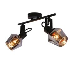 Oświetlenie Przedpokoju|Oświetlenie Jadalni></noscript>Candellux Lighting Randi lampa sufitowa listwa czarny matowy 2x15w e14 klosz dymiony