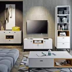 Regały Loftowe|Regały Biurowe>GiB Meble Regał biały z szufladami 60 cm OLI