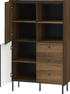 Regały Loftowe>DOLMAR Regał do salonu z trzema szufladami 90 cm PINNACLE