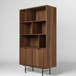 Regały Na Książki|Regały Loftowe></noscript>KAROL MEBLE Regał na książki 90 cm do salonu ELVIO orzech warmia