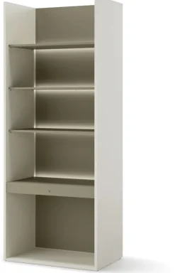 Regały Na Książki|Regały Dla Dzieci>lenart. Regał na książki 85 cm szeroki z oświetleniem WOOW szampański/eukaliptus