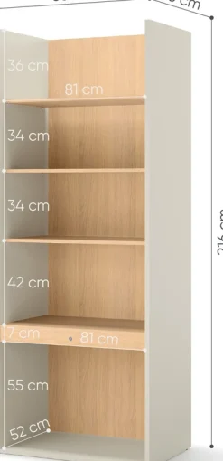 Regały Na Książki|Regały Dla Dzieci></noscript>lenart. Regał na książki 85 cm z pojemnymi półkami WOOW szampański/dąb vincenza