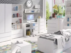 Zestawy Mebli Młodzieżowych>MARIDEX Regał na książki do pokoju młodzieżowego COSTA biały