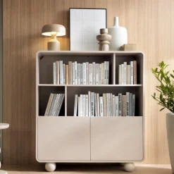 Regały Na Książki|Zestawy Mebli Do Salonu>PIASKI Regał na książki do salonu 108 cm kaszmir AVELON