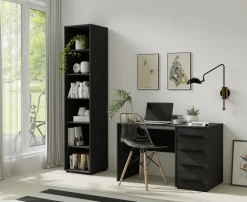 Regały Na Książki|Regały Biurowe>GiB Meble Regał na książki z półkami do pokoju 45 cm MAXIDO czarny