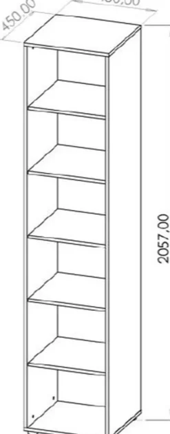 Regały Na Książki|Regały Biurowe>GiB Meble Regał na książki z półkami do pokoju 45 cm MAXIDO czarny