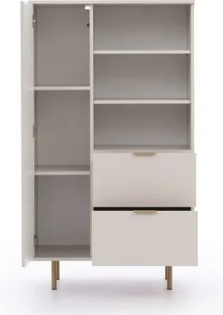 Regały Na Książki|Zestawy Mebli Do Salonu>GiB Meble Regał na książki z szufladami 80 cm NAMASTE kaszmir