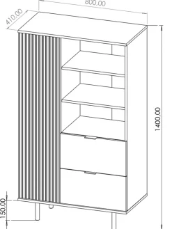 Regały Na Książki|Zestawy Mebli Do Salonu></noscript>GiB Meble Regał na książki z szufladami 80 cm NAMASTE kaszmir