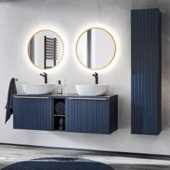 Meble Łazienkowe|Szafki Łazienkowe></noscript>COMAD Regał wiszący do łazienki granatowy SANTELI