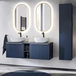 Meble Łazienkowe|Szafki Łazienkowe></noscript>COMAD Regał wiszący do łazienki granatowy SANTELI